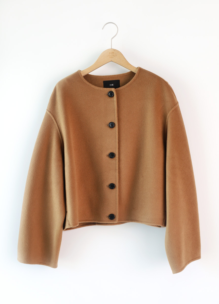 短款喀什米爾排釦外套  